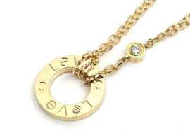 カルティエ CARTIER ラブ ダイヤモンド ネックレス 2PD 750YG B7219500