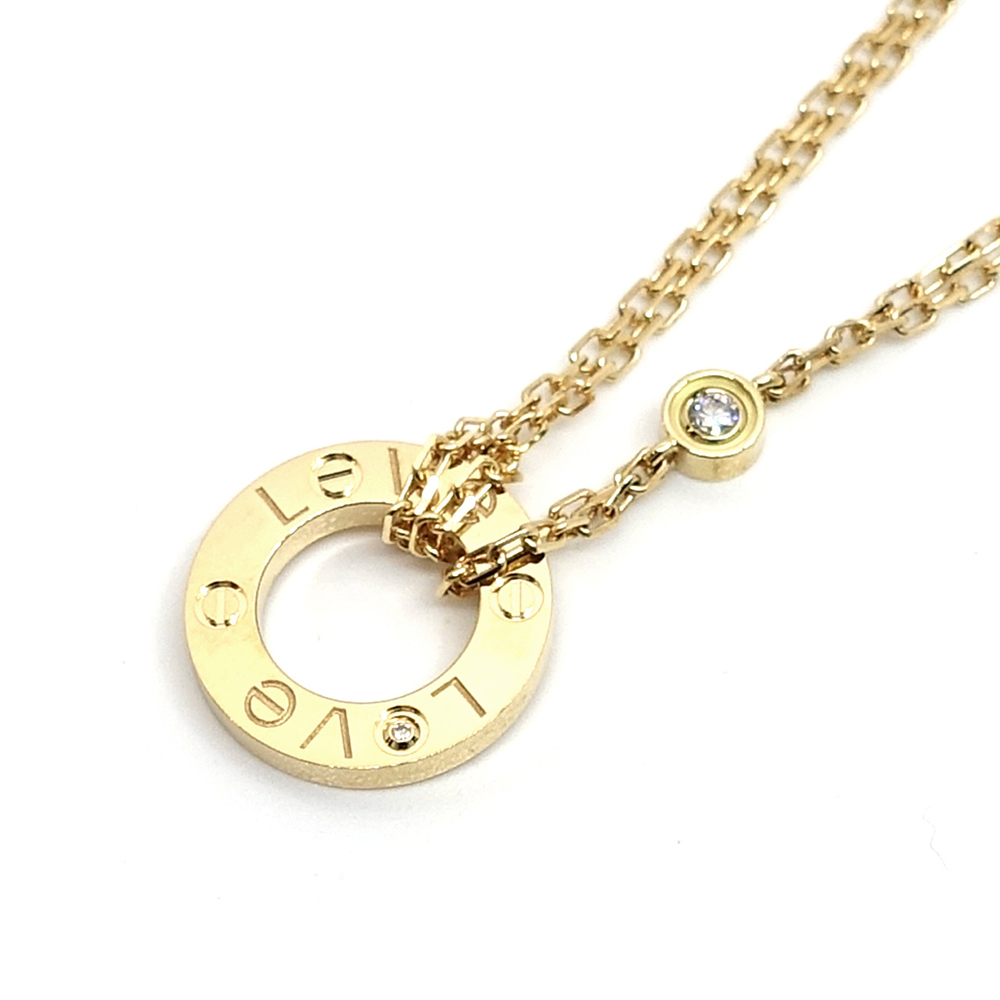 カルティエ CARTIER ラブ ダイヤモンド ネックレス 2PD 750YG B7219500