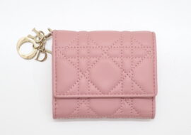 ディオール CHRISTIAN DIOR レディディオール ピンク ロータスウォレット 財布 レザー