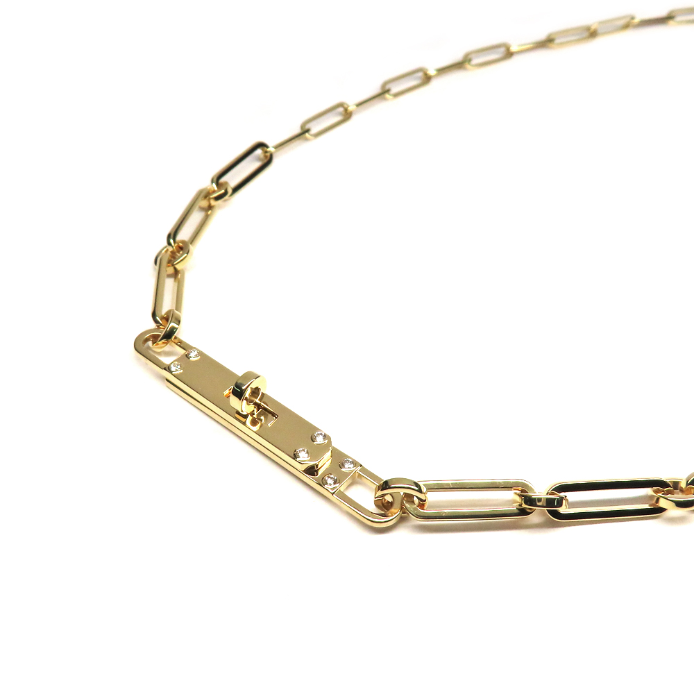 エルメス ネックレス ケリー シェーヌ チェーン K18YG 750 イエローゴールド 6PD ロングネックレス