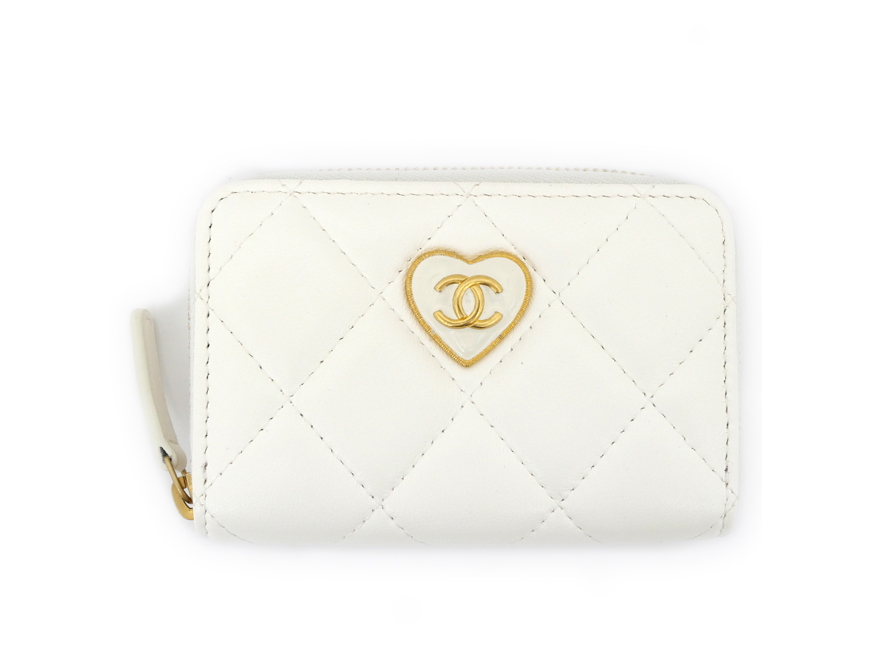 CHANEL シャネル マトラッセ ジップ コインパース ハート COCO コンパクトウォレット