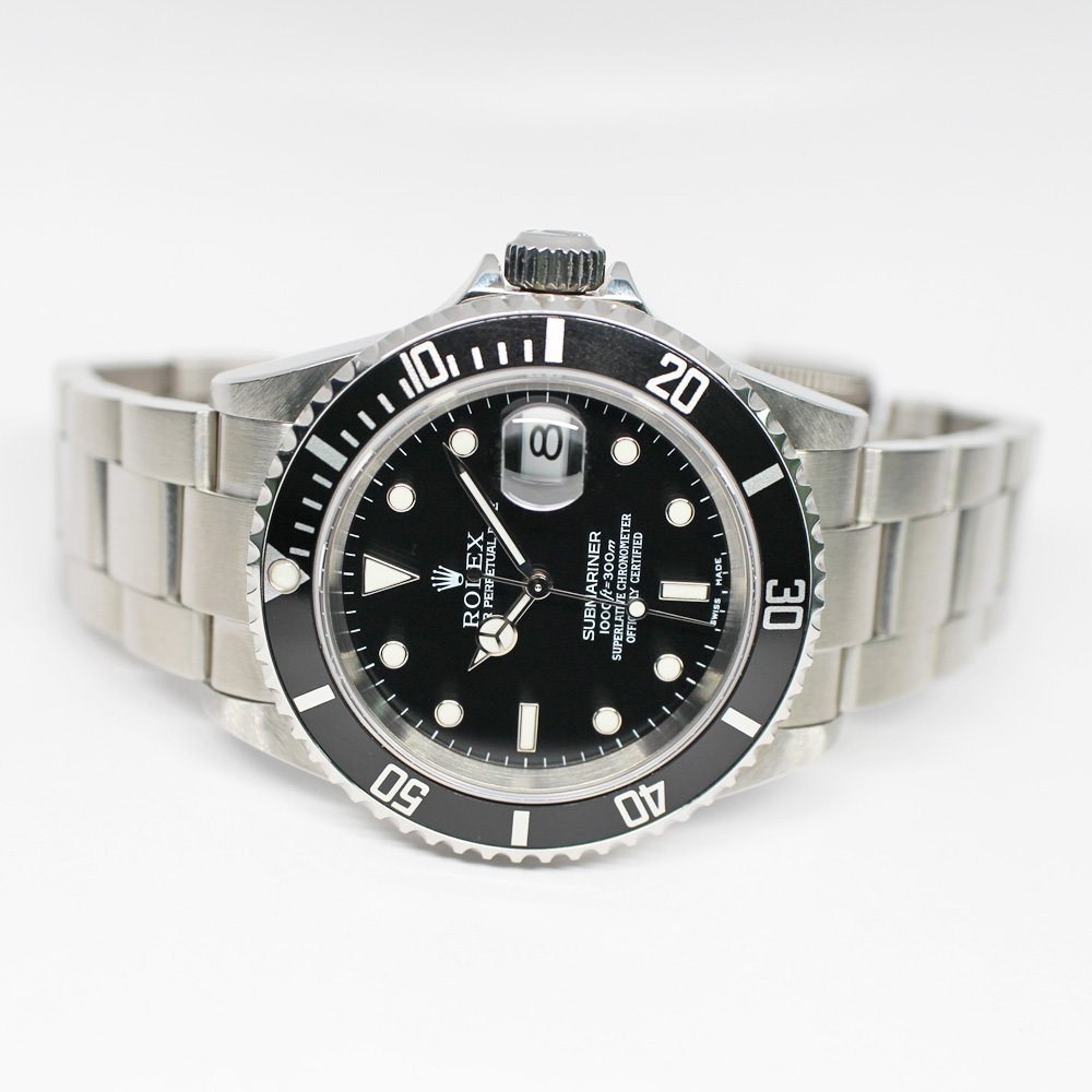 ロレックス サブマリーナ デイト 16610 F番 ブラック 自動巻き メンズ 保証書付き