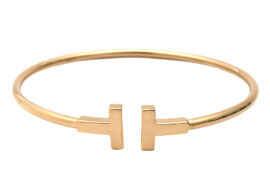 ティファニー T ワイヤー ブレスレット Mサイズ Au750