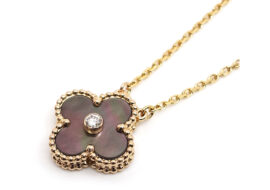 ヴァンクリーフ&アーペル VAN CLEEF&ARPELS ヴィンテージ アルハンブラ ネックレス 1PD 750PG 黒蝶貝 2014年ホリデー限定