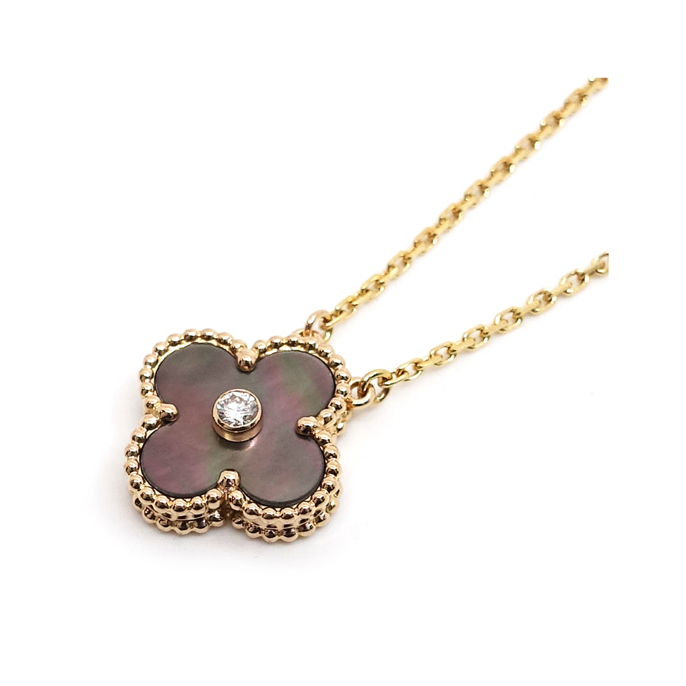 ヴァンクリーフ&アーペル VAN CLEEF&ARPELS ヴィンテージ アルハンブラ ネックレス 1PD 750PG 黒蝶貝 2014年ホリデー限定