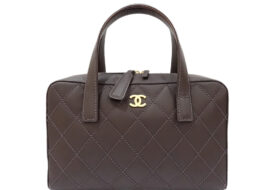 シャネル CHANEL ワイルドステッチ ハンドバッグ ダークブラウン ミニボストン A18121