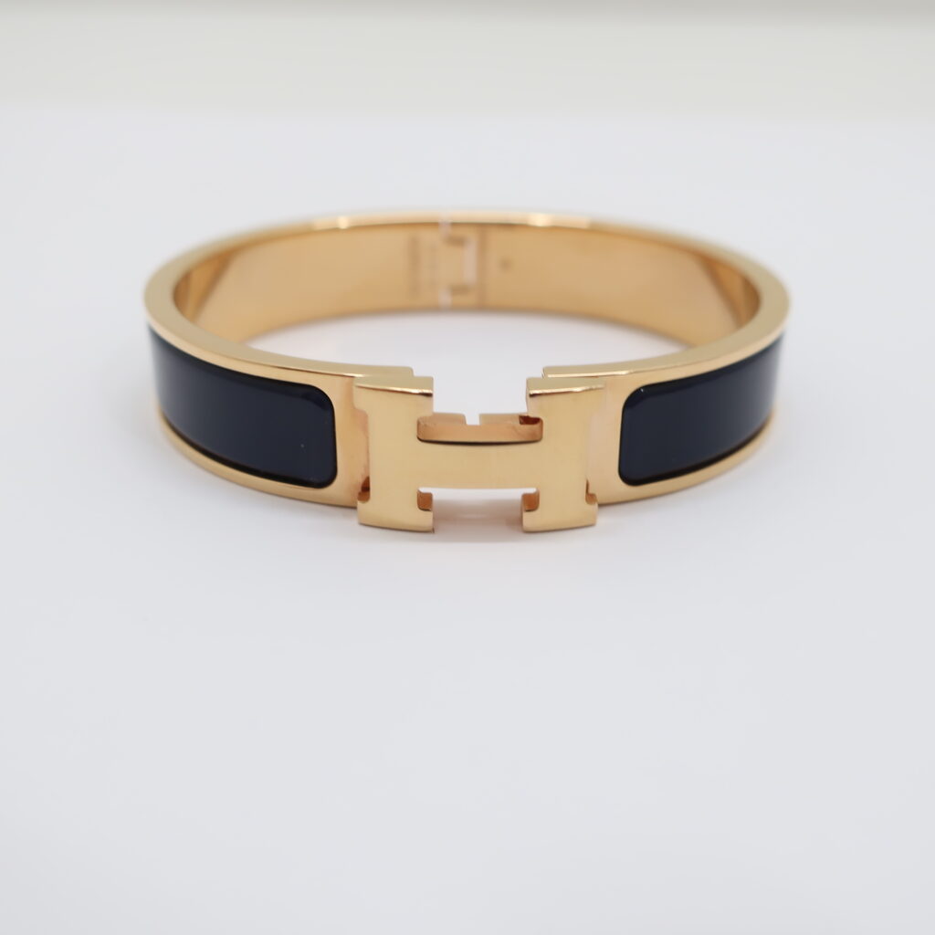 エルメス クリック・クラックPM ピンクゴールド ネイビー