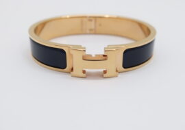 エルメス クリック・クラックPM ピンクゴールド ネイビー