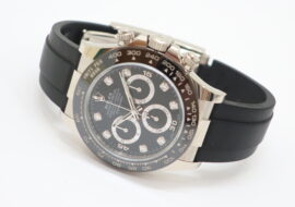 ロレックス コスモグラフデイトナ クロノグラフ ブラック 8Pダイヤ 116519LNG K18WG