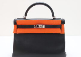 エルメス ケリー32 ブラック シルバー金具 ヴォーガリバー