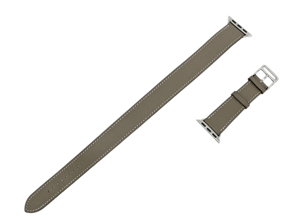 エルメス ベルト ドゥブルトゥール エトゥープ シルバー金具 スイフト Y刻印 アップルウォッチベルト 41mm