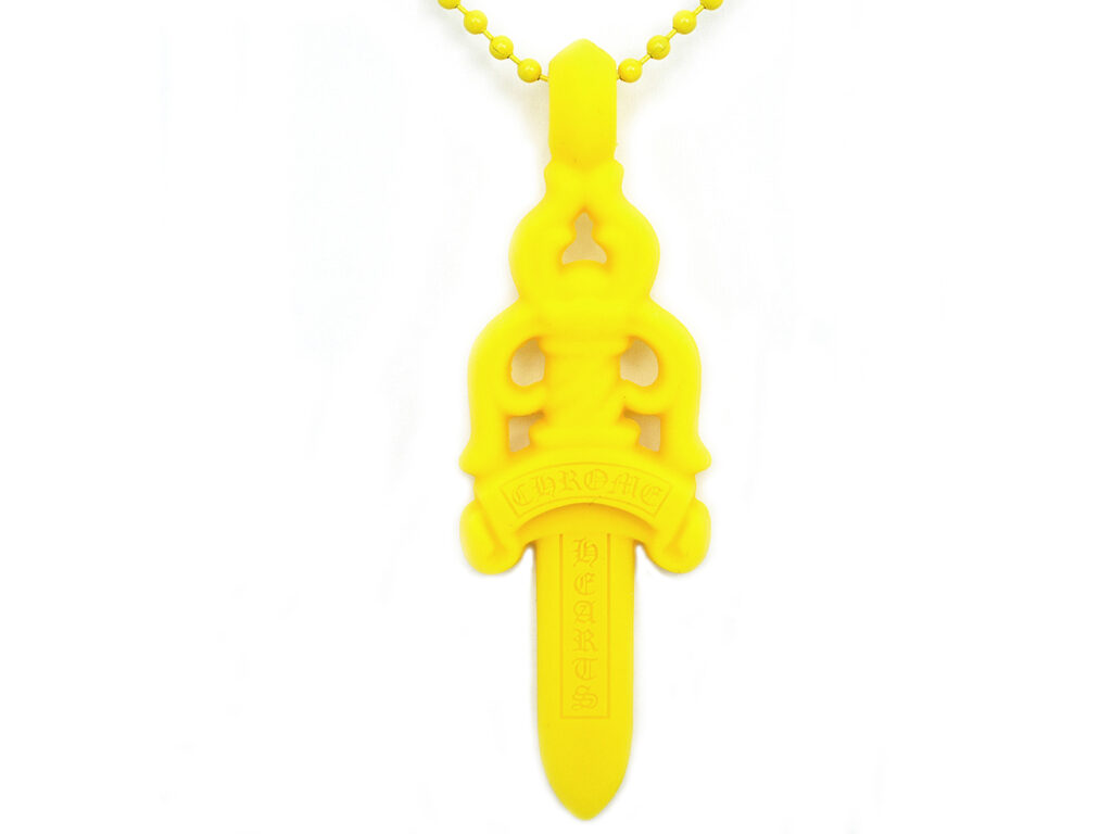 クロムハーツ ネックレス RUBBER LARGE DAGGER ラバーラージダガー イエロー