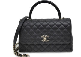 シャネル ココハンドル 29 ブラック ゴールド金具 A92991 マトラッセ キャビアスキン