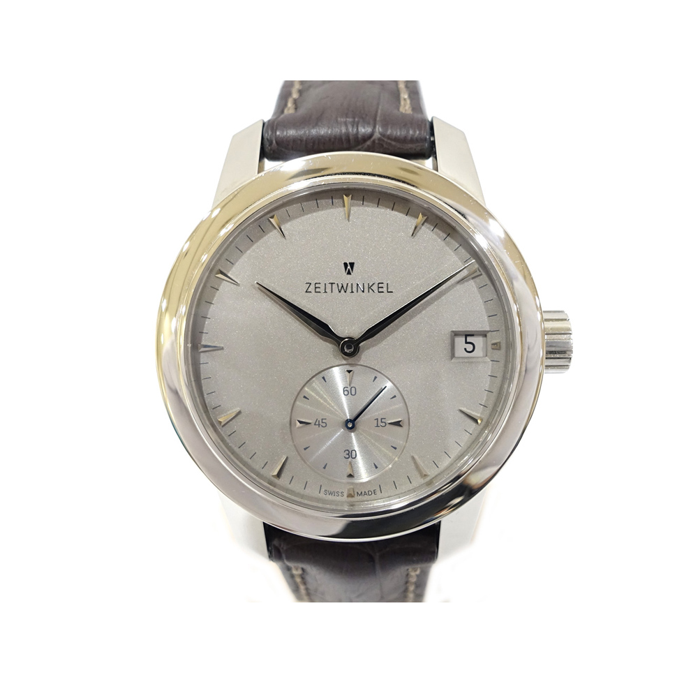 ツァイトヴァンケル ZEITWINKEl 188° グレー SS/レザー 自動巻き