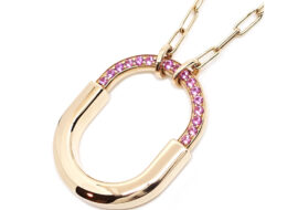 ティファニー TIFFANY 765PG ロック ミディアム ネックレス ピンクサファイア K18PG ペンダント 73965950