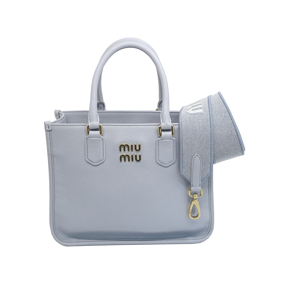 ミュウミュウ MIUMIU ヴィッテロ ダイノ バッグ コーンフラワー ブルー 2WAY 5BA249 チャーム欠品