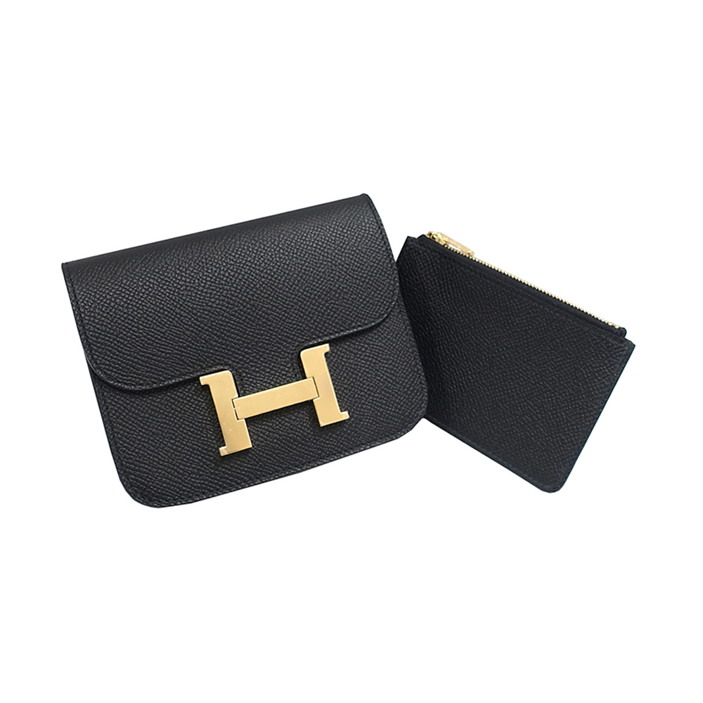 エルメス HERMES コンスタンス スリム エプソン ブラック ゴールド金具 W刻印