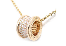 ブルガリ BVLGARI B.zero1 パヴェ ダイヤモンド ネックレス 750PG 348035