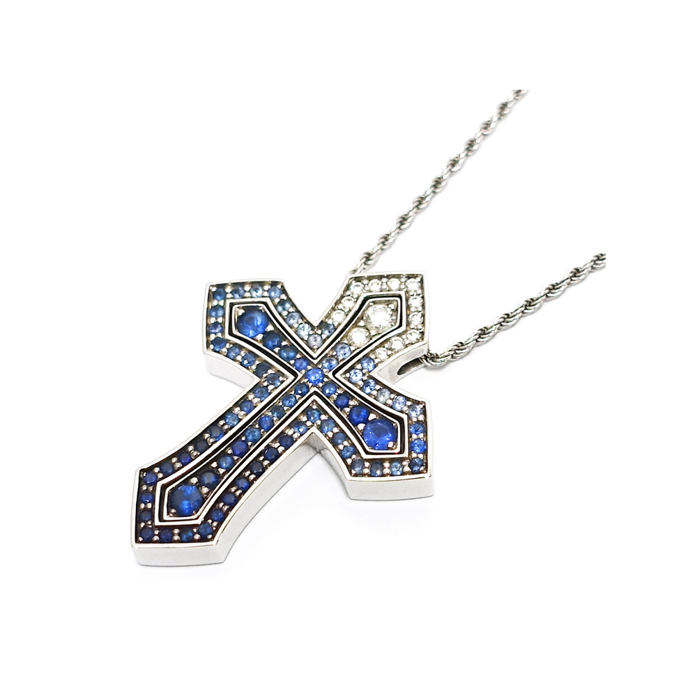 ダミアーニ DAMIANI ベルエポック ネックレス クラウン アイスバーグ ダイヤモンド サファイア 20104251