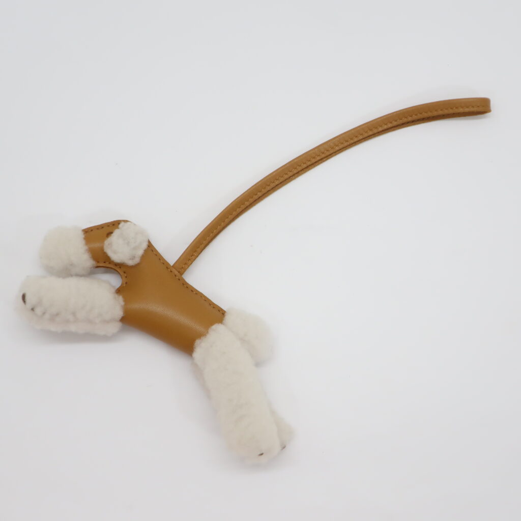 エルメス HERMES バディチャーム セサミ ブラウン系 フォックステリア メリノウール