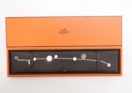 エルメス HERMES エクスリブリスPM ブレスレット 750PG 925 ピンクゴールド シルバー コンビ