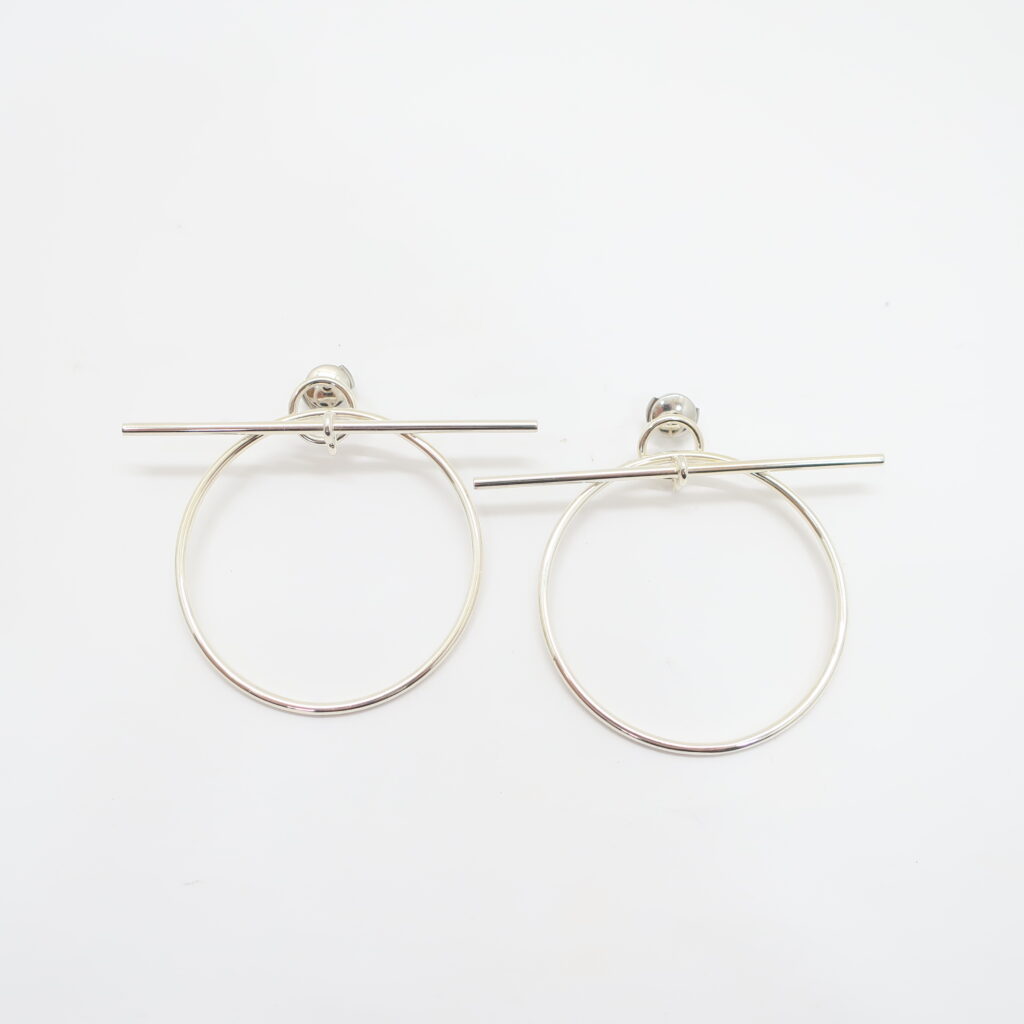 エルメス ピアス ループMM 一対 SV925 シルバー