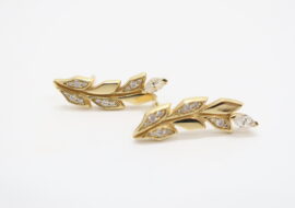 ティファニー ヴァンクライマー ピアス 一対 K18YG イエローゴールド ダイヤモンド