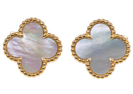 ヴァンクリーフ&アーペル ヴィンテージアルハンブラ イヤリング マザーオブパール VCARA44100 750YG