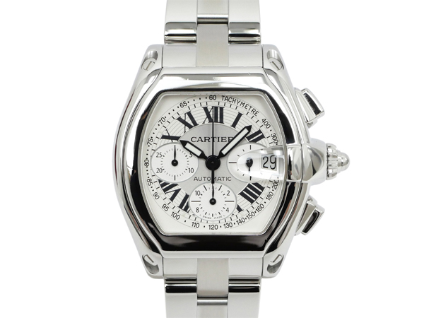 カルティエ ロードスター クロノグラフ W62006X6 替ベルト付き 自動巻き