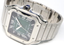 カルティエ サントス ドゥ カルティエ LM WSSA0062 SS グリーン