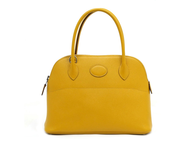 HERMES エルメス ボリード27 ヴォーエプソン ジョーヌアンブル SV金具  C刻印