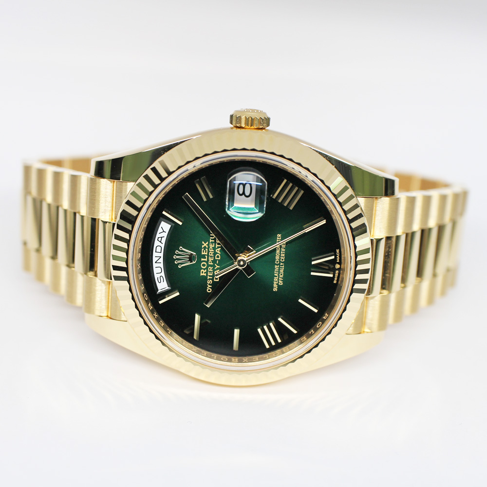 ロレックス デイデイト 40 228238 ランダム グリーンオンブレ ローマ YG 自動巻き メンズ 保証書付き 2025年