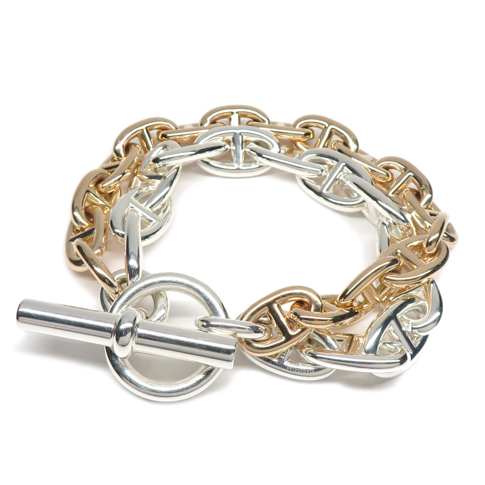 エルメス ブレスレット シェーヌダンクルダブル GM13コマ MM17コマ 13リンク 17リンク Ag925 PG