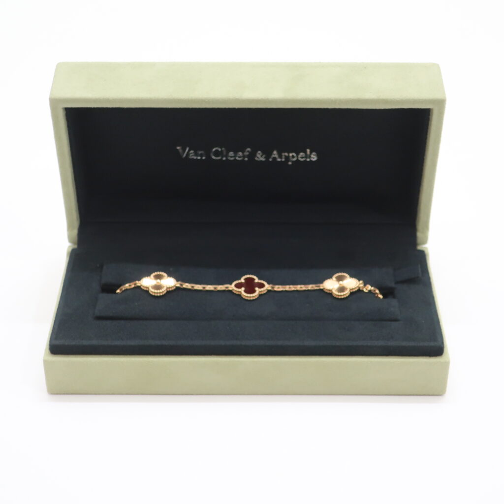 ヴァンクリーフ＆アーペル ヴィンテージアルハンブラ ブレスレット VCARP7RP00 カーネリアン K18 イエローゴールド