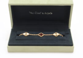 ヴァンクリーフ＆アーペル ヴィンテージアルハンブラ ブレスレット VCARP7RP00 カーネリアン K18 イエローゴールド