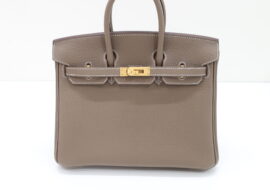 エルメス バーキン25 エトゥープ ゴールド金具 トゴ