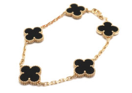 ヴァンクリーフ＆アーペル ヴィンテージアルハンブラ ブレスレット 5モチーフ オニキス