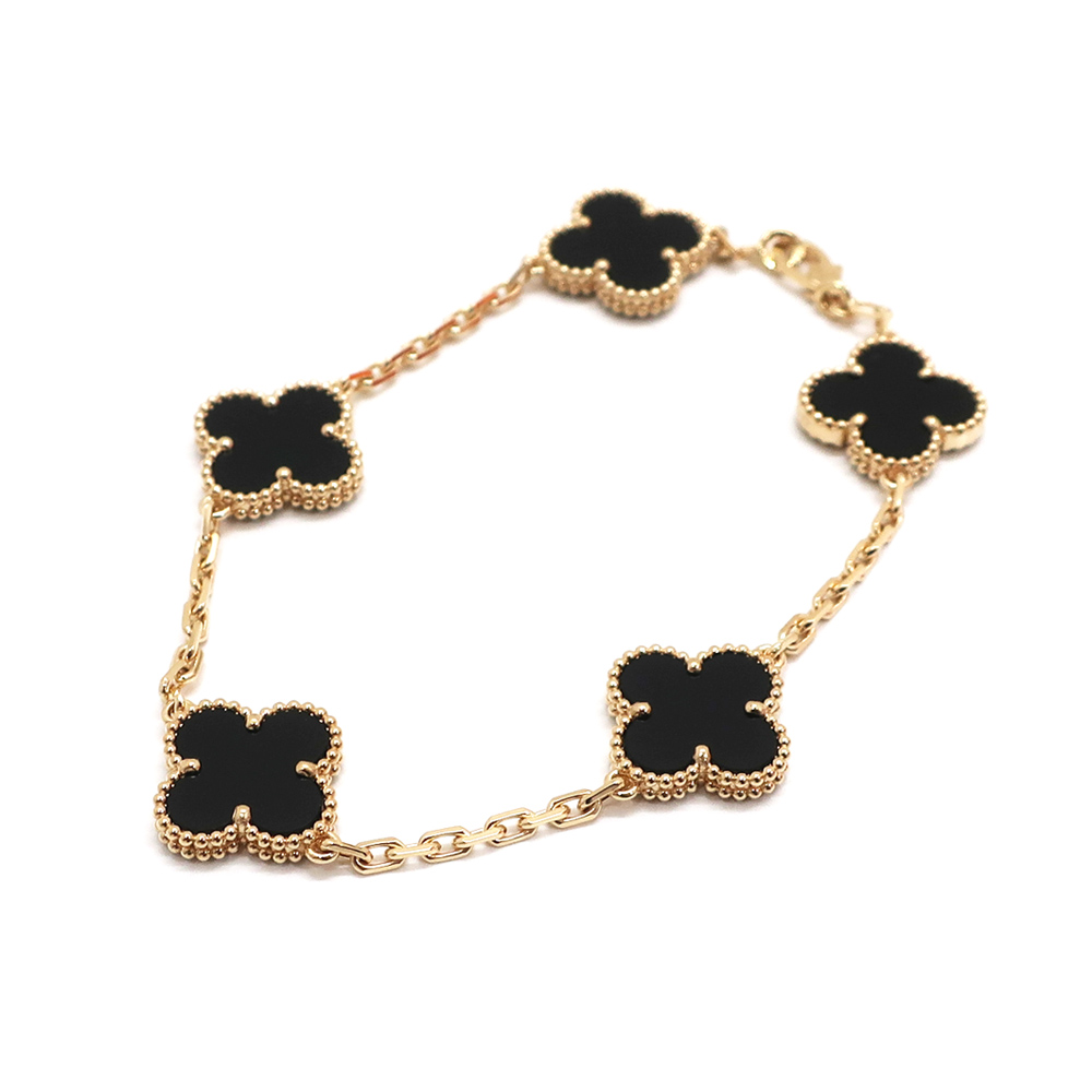 ヴァンクリーフ＆アーペル ヴィンテージアルハンブラ ブレスレット 5モチーフ オニキス