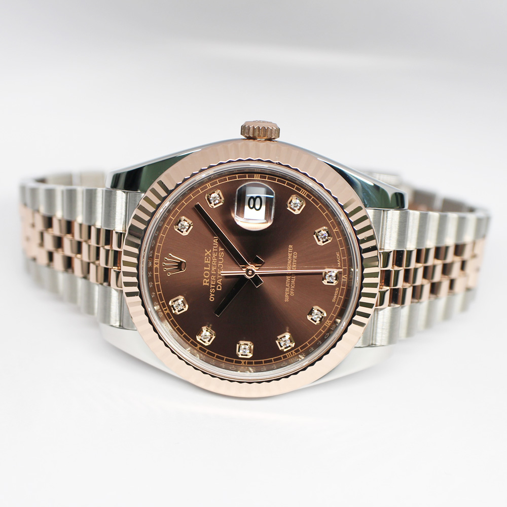 ロレックス デイトジャスト 41 126331G ランダム チョコレート ダイヤ SS RG ジュビリー 保証書付き 2016年