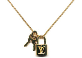 ルイヴィトン パンダンティフ ロックイット カデナ＆キー ネックレス ペンダント 750YG イエローゴールド Q93340