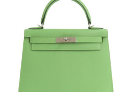 エルメス ケリー28 外縫い エプソン ヴェールクリケット シルバー金具 ハンドバッグ  Y刻印 2020年製造