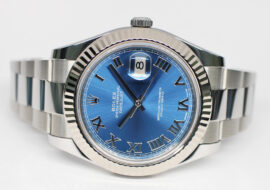 ロレックス デイトジャストII 116334 ランダム ブルー ローマ SS WG 自動巻き メンズ 保証書付き 2013年