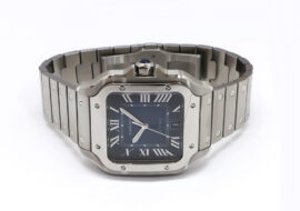 カルティエ サントスドゥカルティエ LM WSSA0071 SS メンズ ブルー