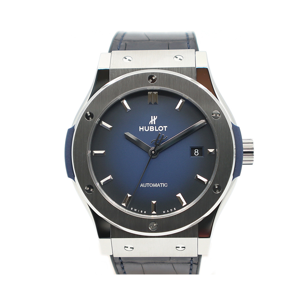 ウブロ HUBLOT クラシック フュージョン ディープブルー チタニウム 542.NX.6670.LR.JPN18