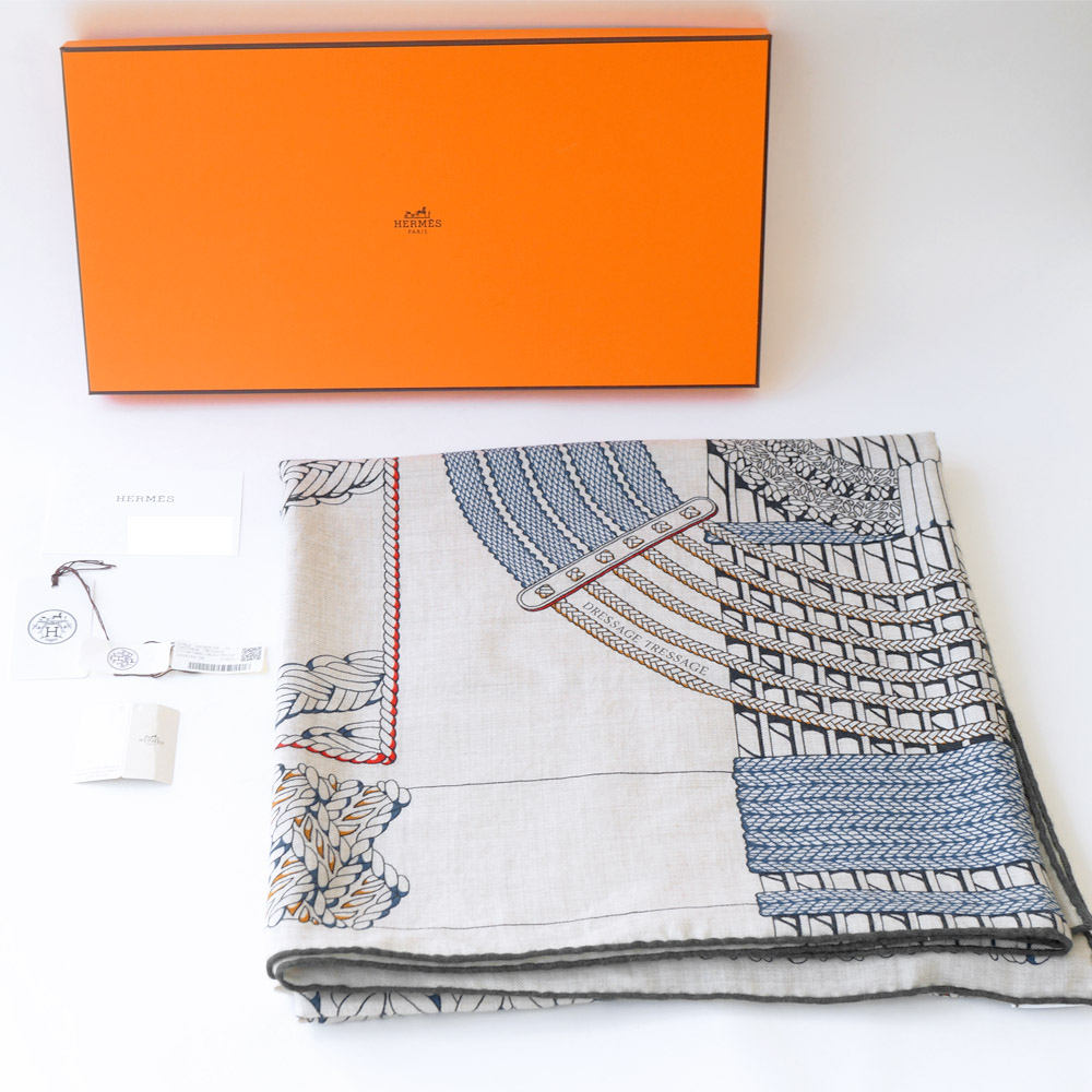 エルメス HERMES カレ140 カレジェアン 大判スカーフ カシミヤ シルク DRESSAGE TRESSAGE