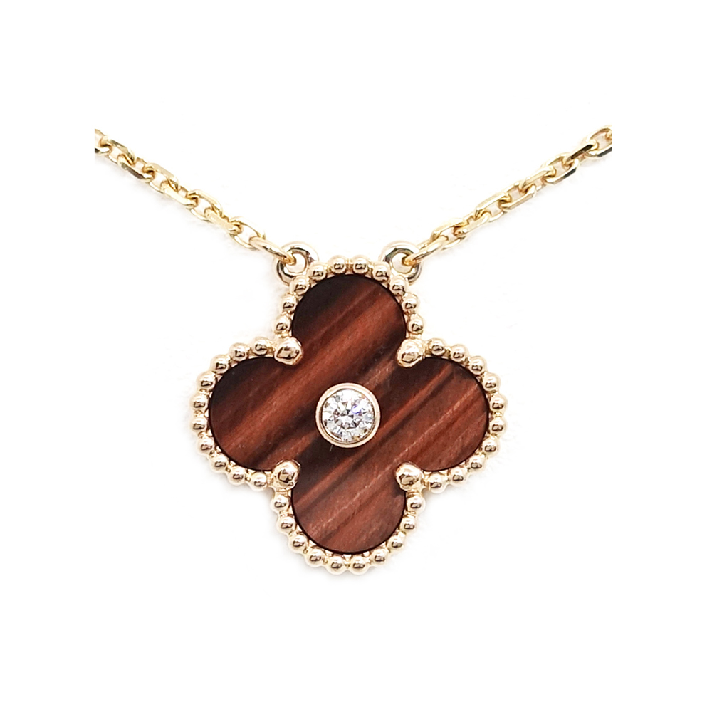 ヴァンクリーフ&アーペル VAN CLEEF&ARPELS ヴィンテージ アルハンブラ ネックレス ブルズアイ 2017年ホリデー限定 750PG 1Pダイヤ