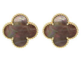 ヴァンクリーフ&アーペル マジック アルハンブラ ピアス ブラックシェル YG イエローゴールド 一対 ジュエリー