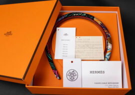 HERMES エルメス カチューシャ エルザ シルク ヘアバンド