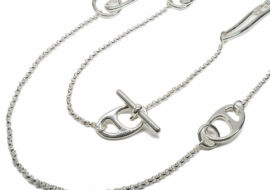 エルメス ネックレス シェーヌダンクルパンク ロングネックレス H124203B Ag925 SV 2023年製造