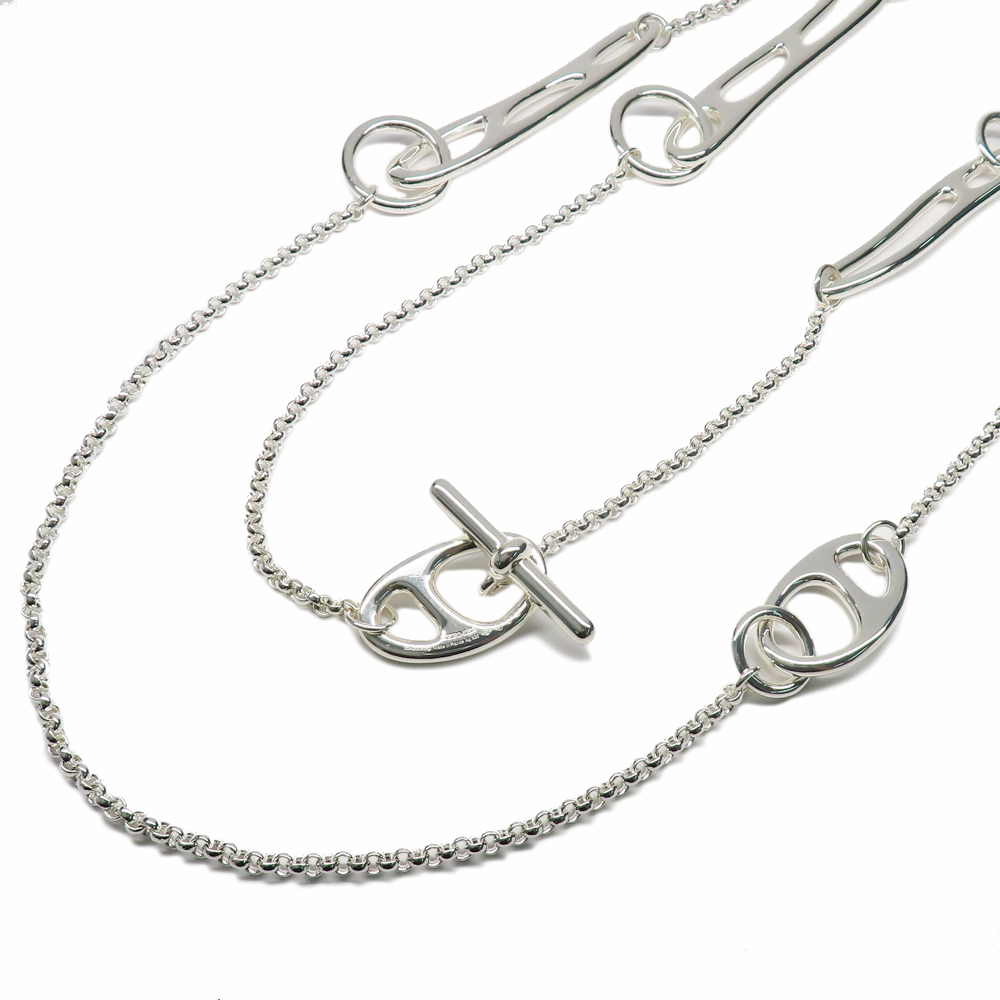 エルメス ネックレス シェーヌダンクルパンク ロングネックレス H124203B Ag925 SV 2023年製造